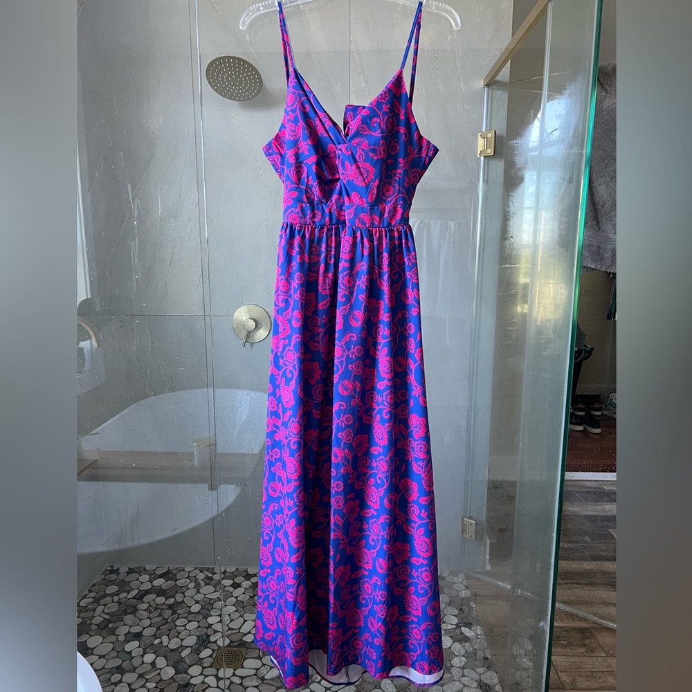 Cupshe Floral Print Knotted V-Neck Maxi Dress